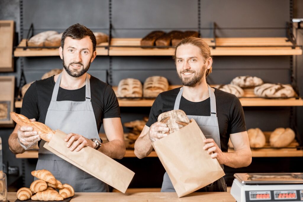 Shop staff at the counter